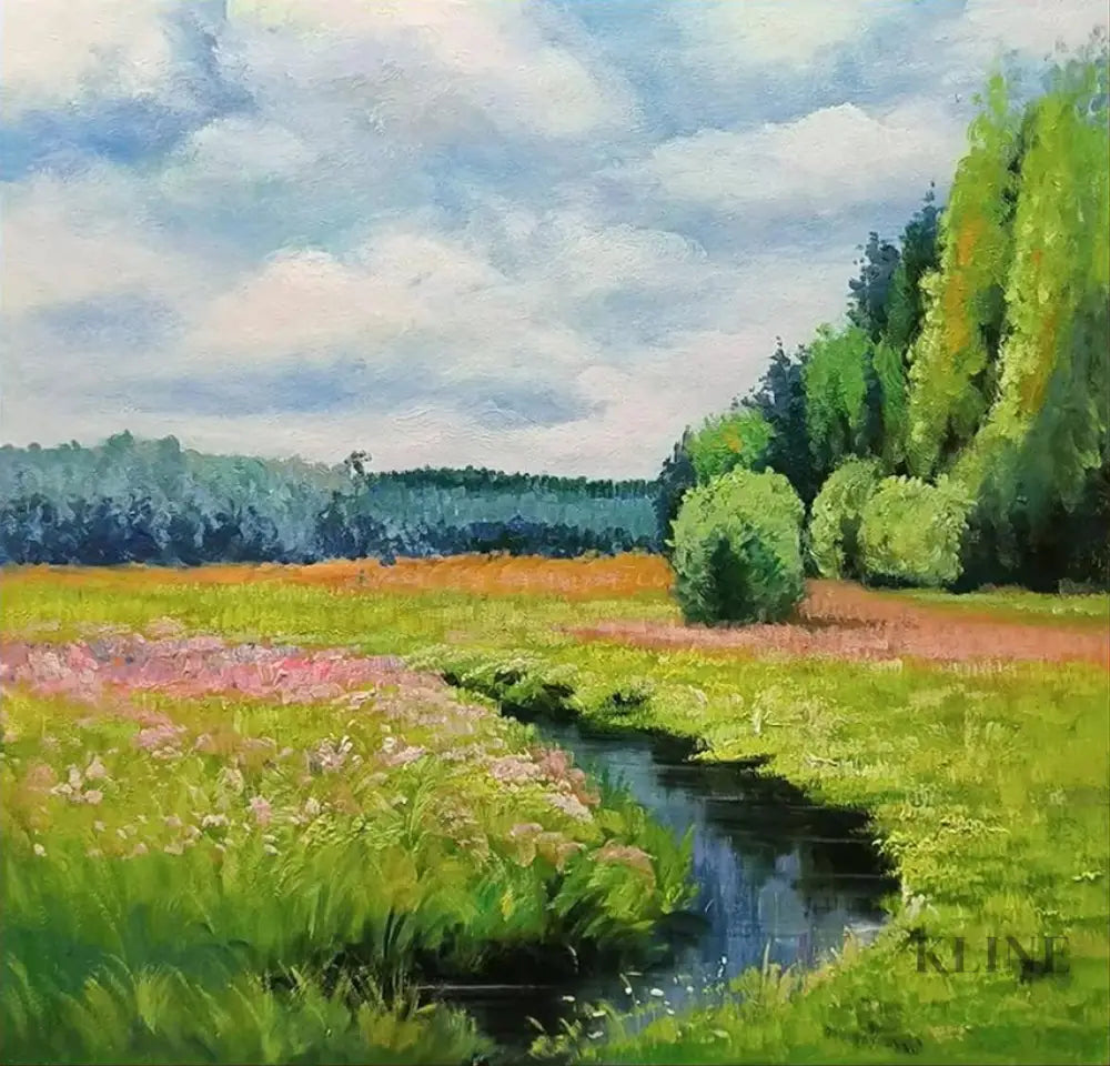 Sun Over the Sázava - Hand Painting 