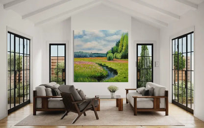 Sun Over the Sázava - Hand Painting