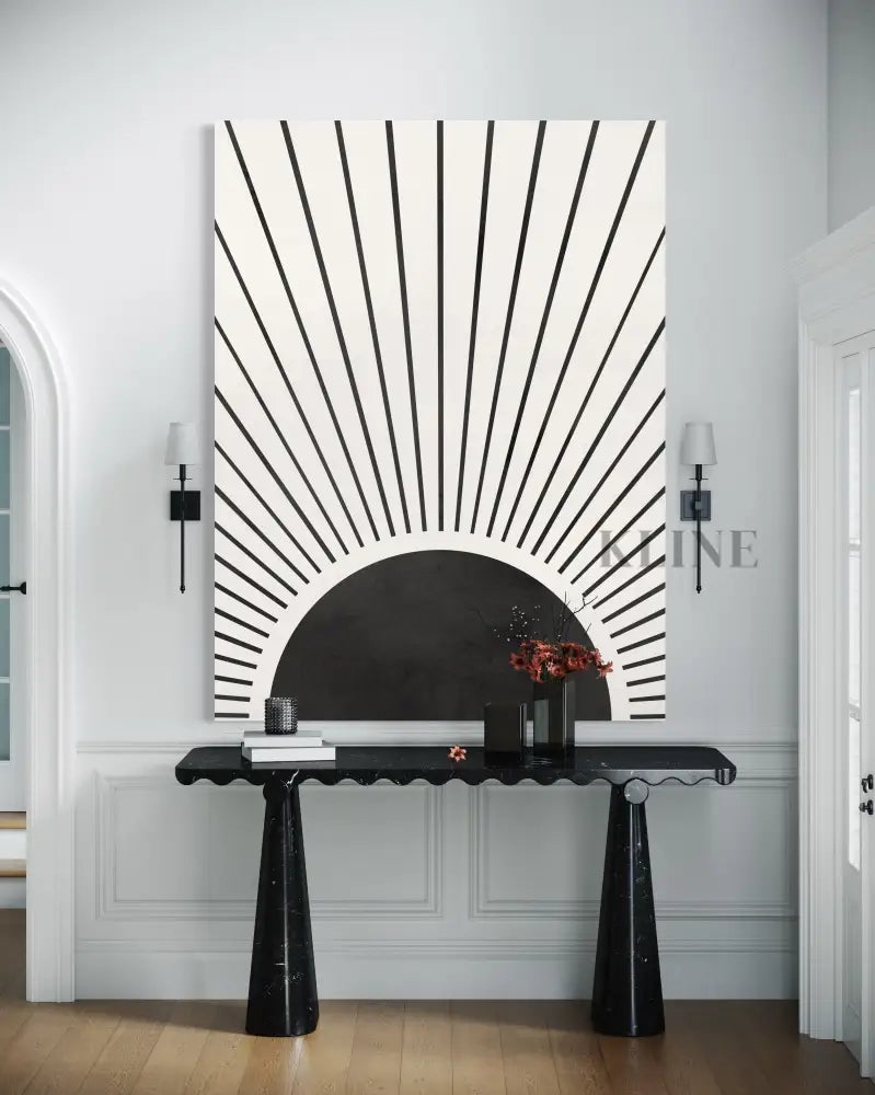 Sunbeams 2 - Hand Painting Lounge-Wandkunst