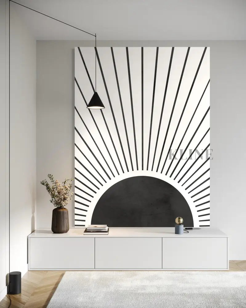 Sunbeams 2 - Hand Painting Lounge-Wandkunst