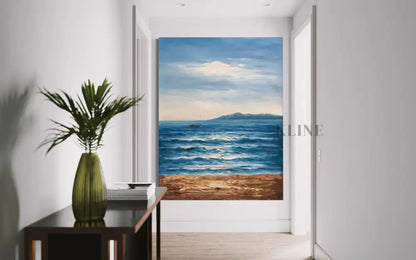 Sunlight Over Santorini - Hand Painting