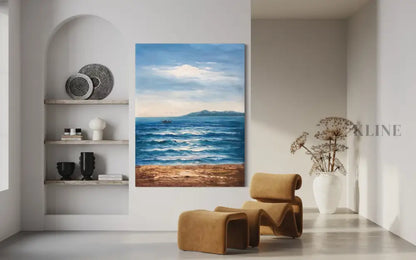 Sunlight Over Santorini - Hand Painting