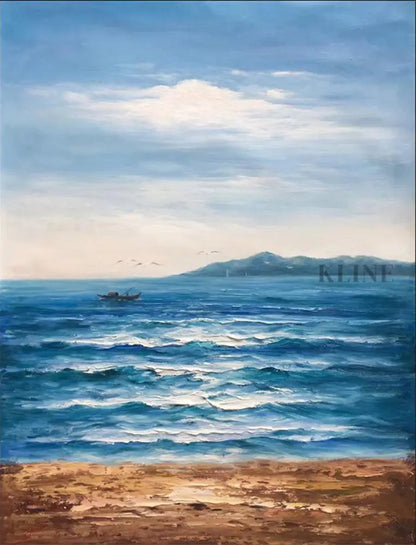 Sunlight Over Santorini - Hand Painting