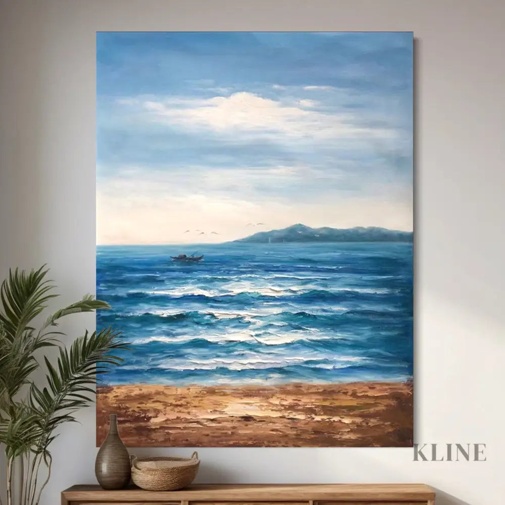 Sunlight Over Santorini - Hand Painting