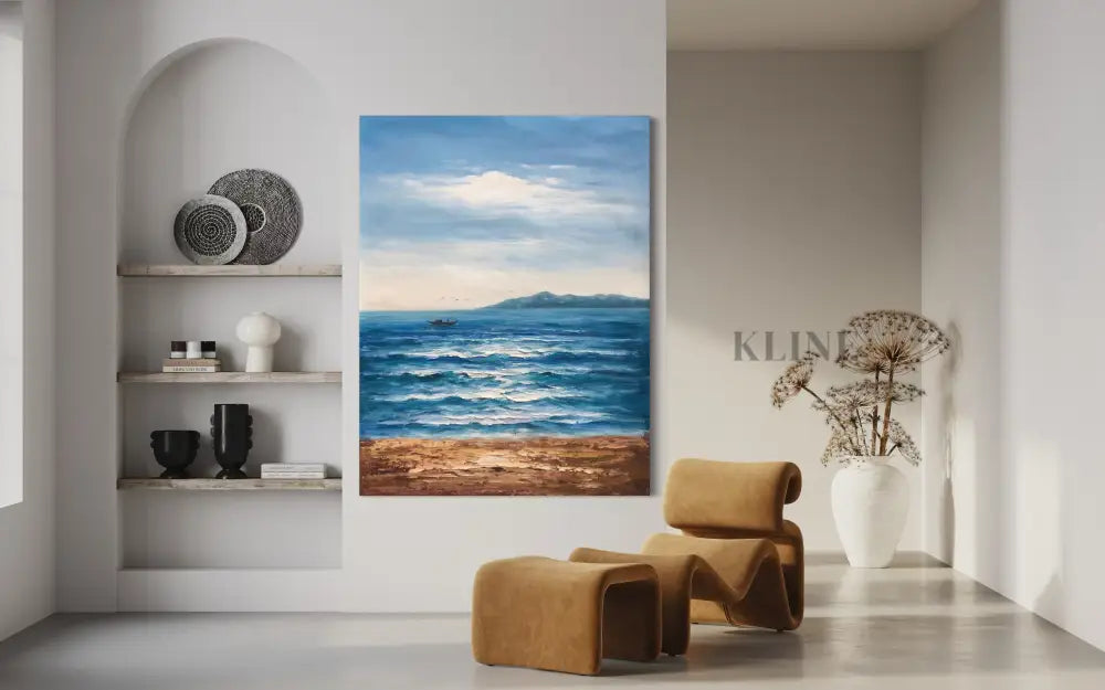 Sunlight Over Santorini - Hand Painting