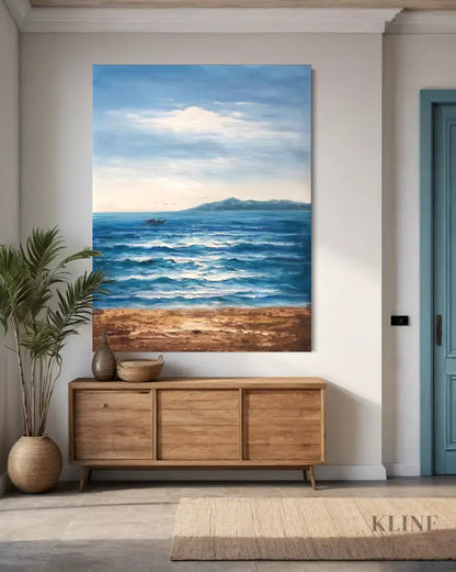 Sunlight Over Santorini - Hand Painting