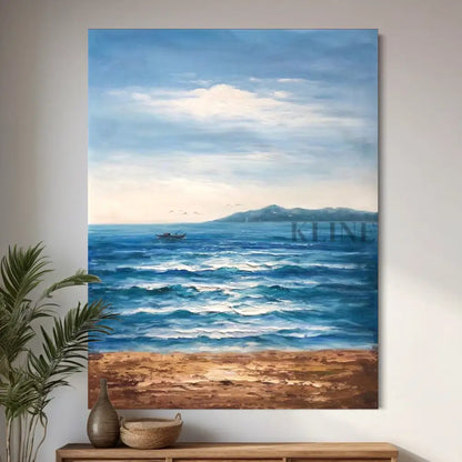 Sunlight Over Santorini - Hand Painting