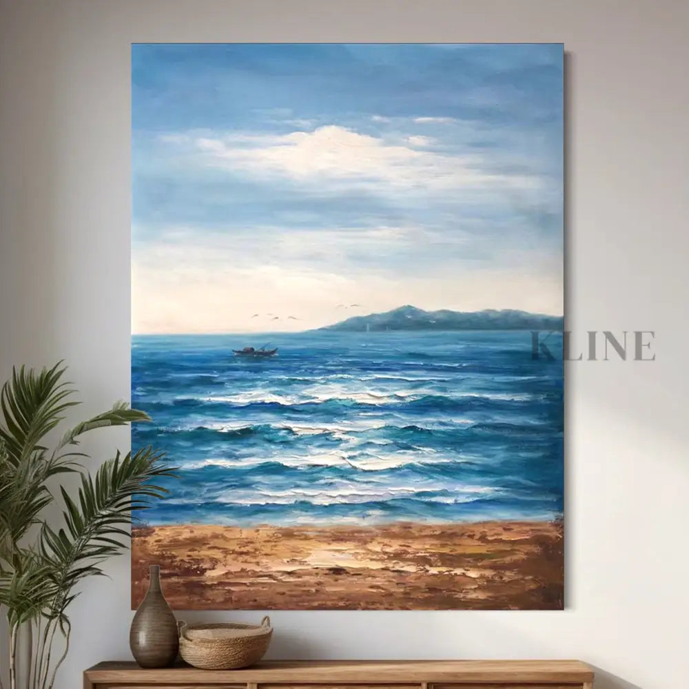 Sunlight Over Santorini - Hand Painting