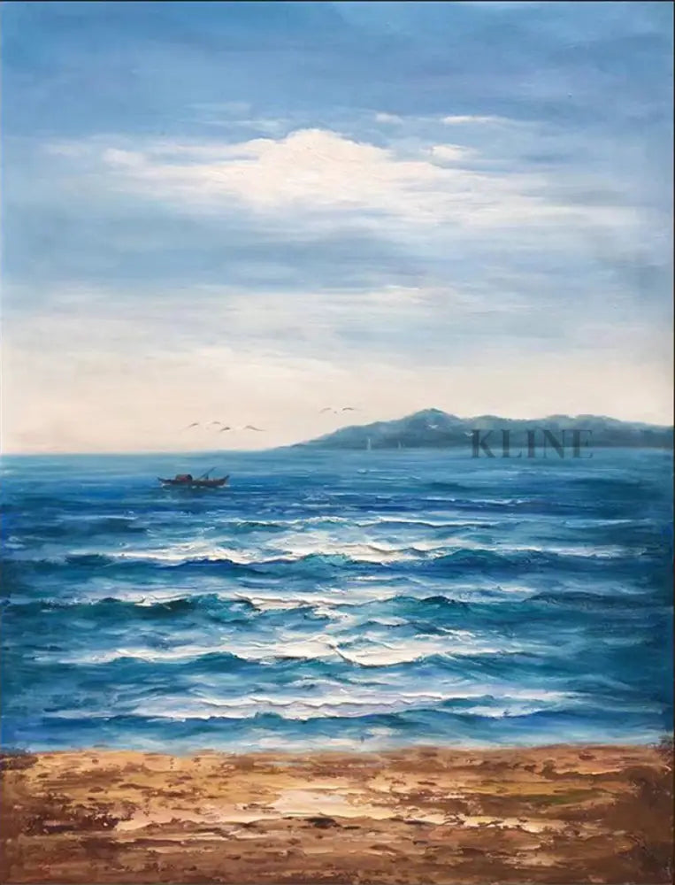 Sunlight Over Santorini - Hand Painting 大きなウォールアート