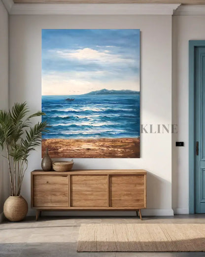 Sunlight Over Santorini - Hand Painting