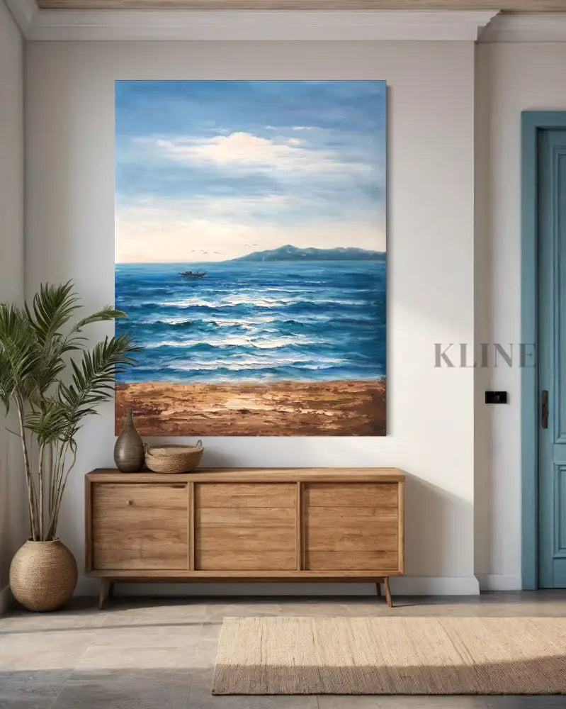 Sunlight Over Santorini - Hand Painting