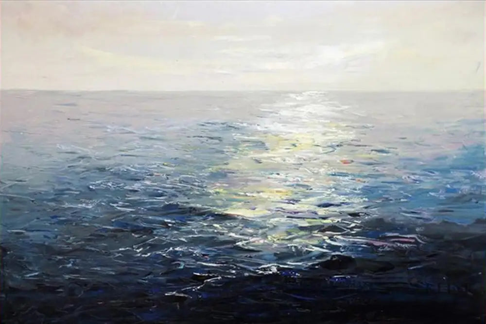 Sunlit Currents - Hand Painting 