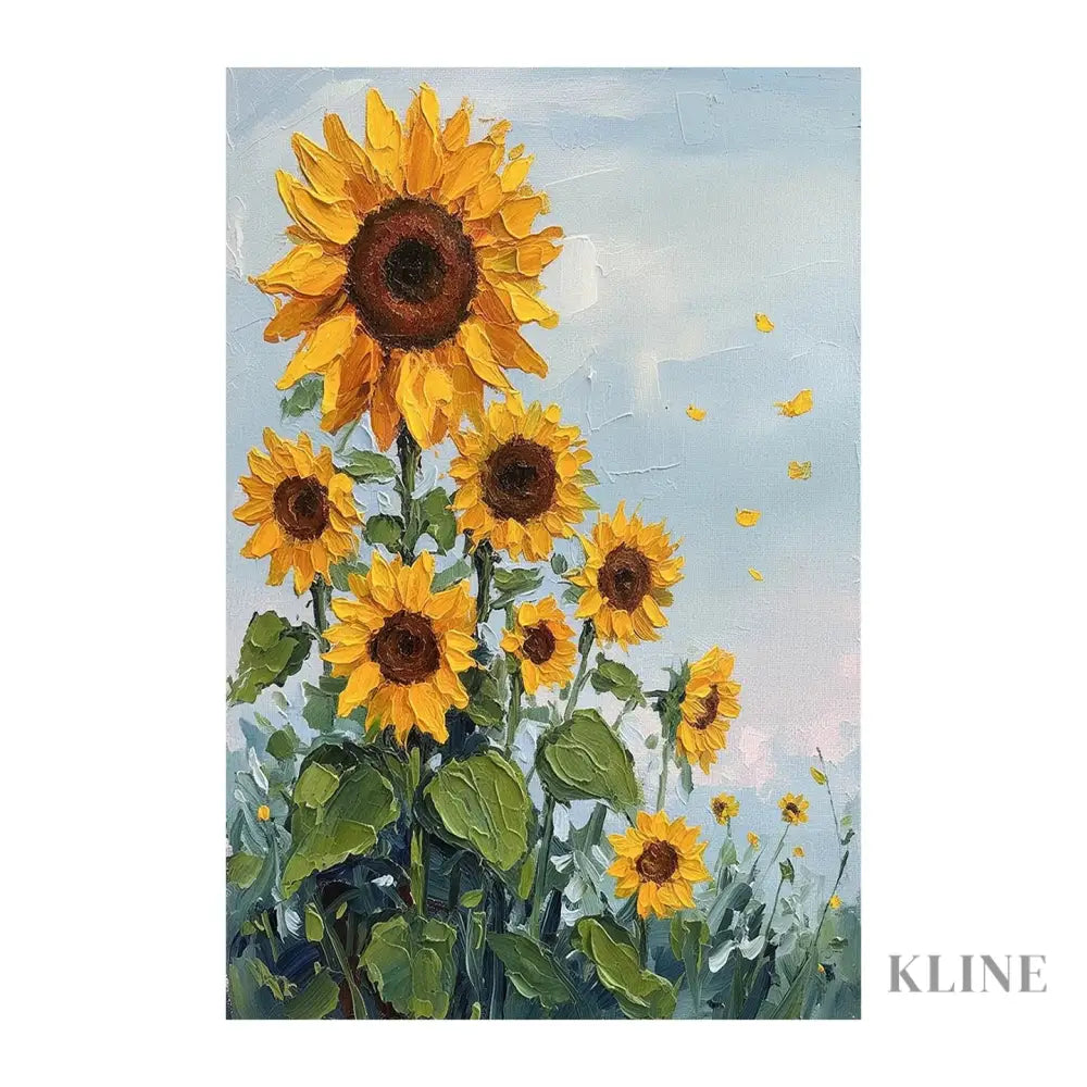Sunlit Garden - Hand Painting Arte della parete floreale