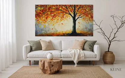 Sunlit Leaves Adrift - Hand Painting