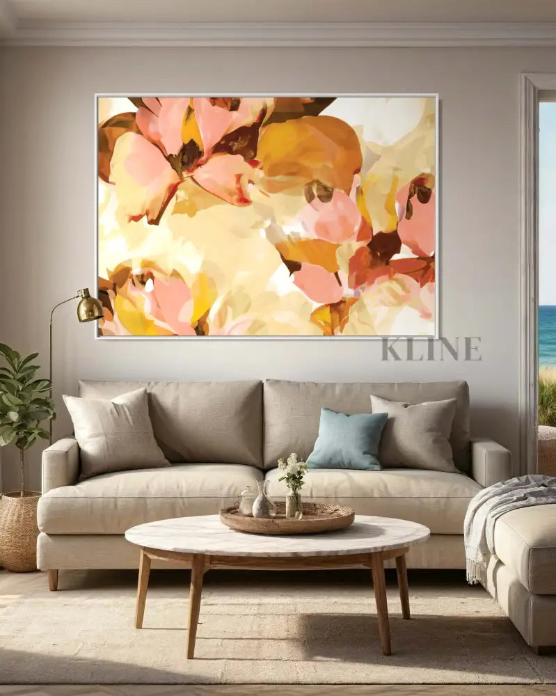 Sunny Floral - Hand Painting Leinwand-Wandkunst