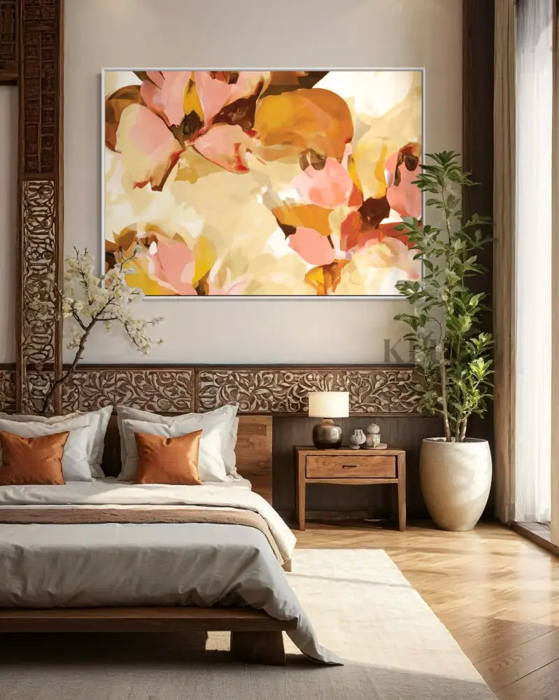Sunny Floral - Hand Painting Leinwand-Wandkunst