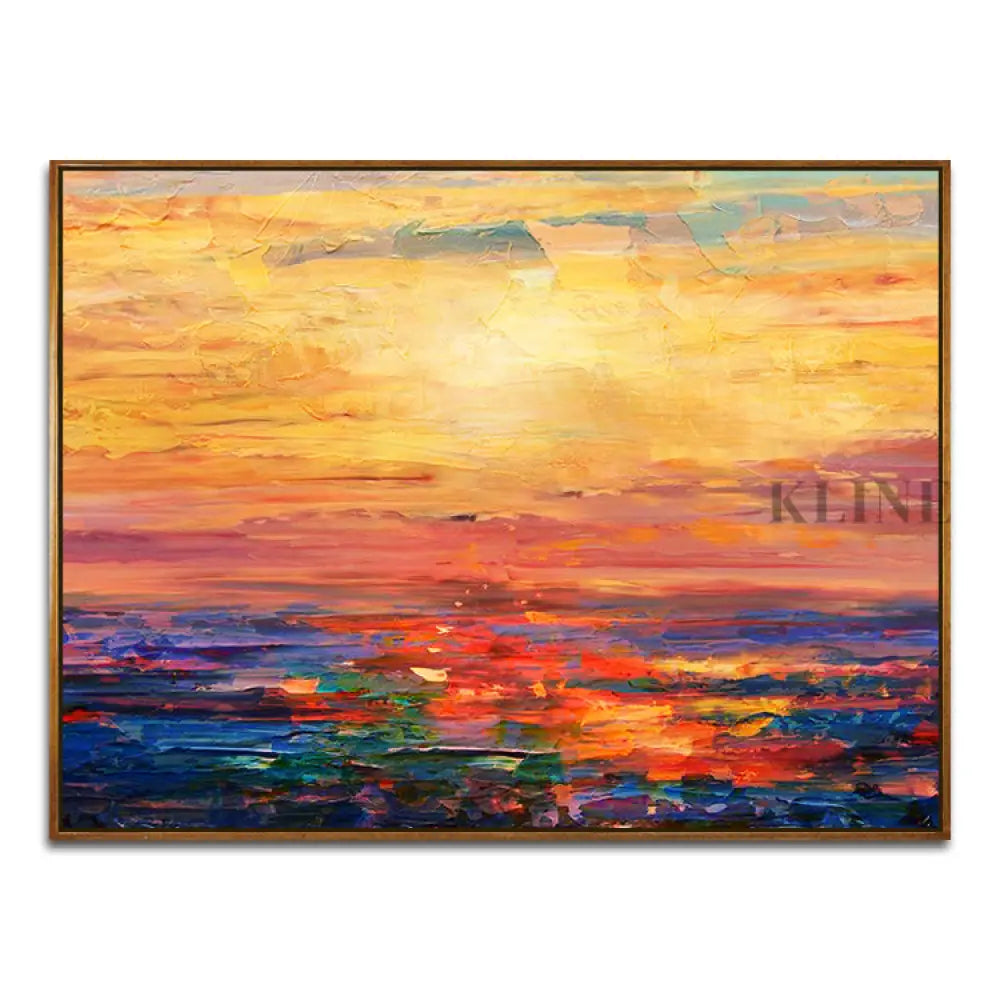 Sunset Handmade Oil Painting - Kline Collective 