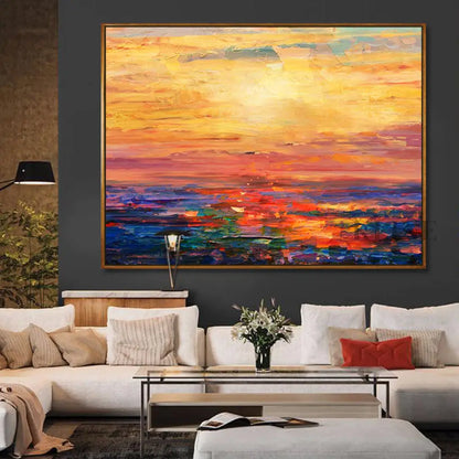 Sunset Handmade Oil Painting - Kline Collective