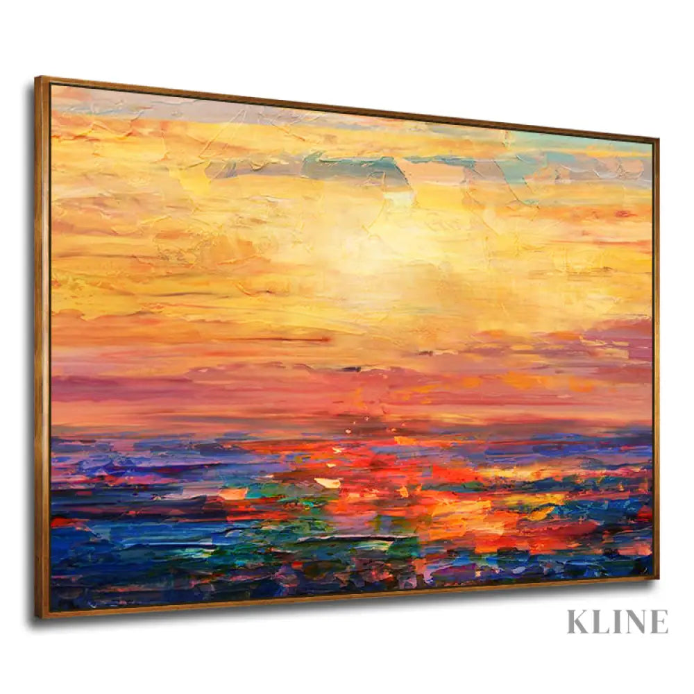 Sunset Handmade Oil Painting - Kline Collective