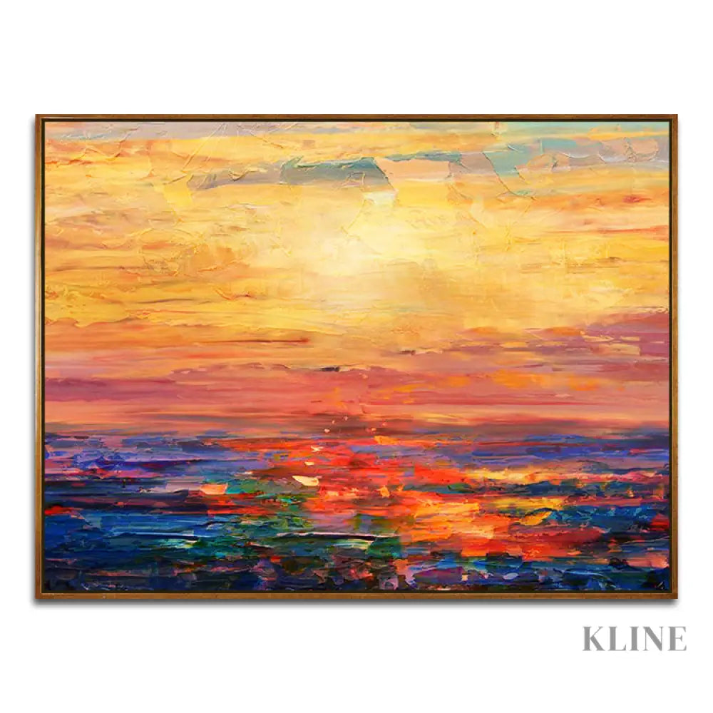Sunset Handmade Oil Painting - Kline Collective