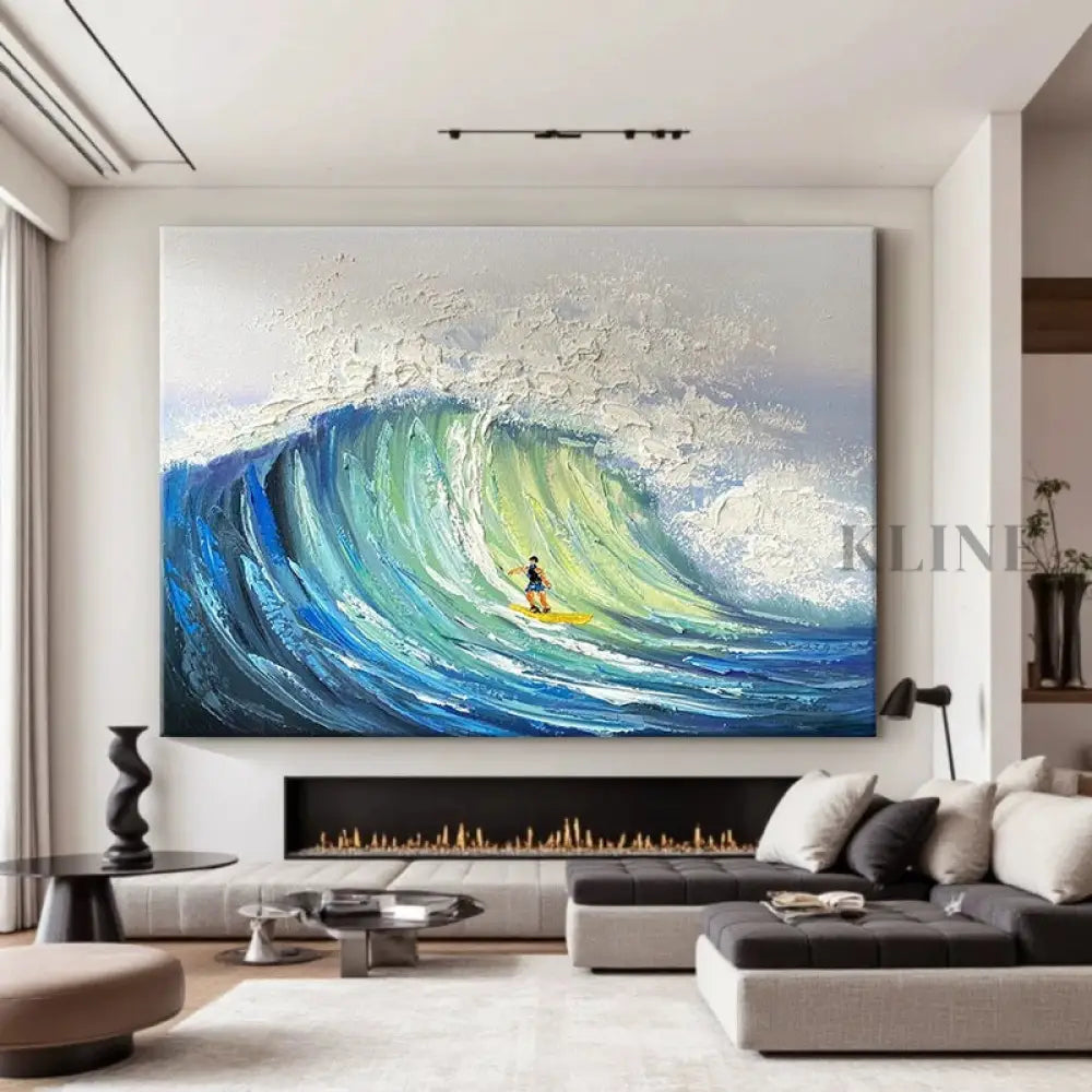 Surfer at Nazaré - Hand Painting