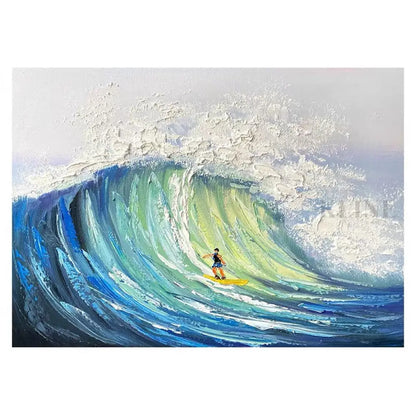 Surfer at Nazaré - Hand Painting