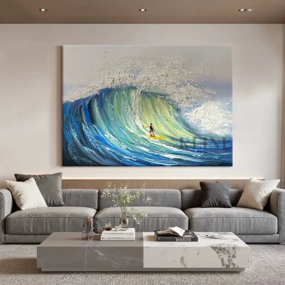 Surfer at Nazaré - Hand Painting