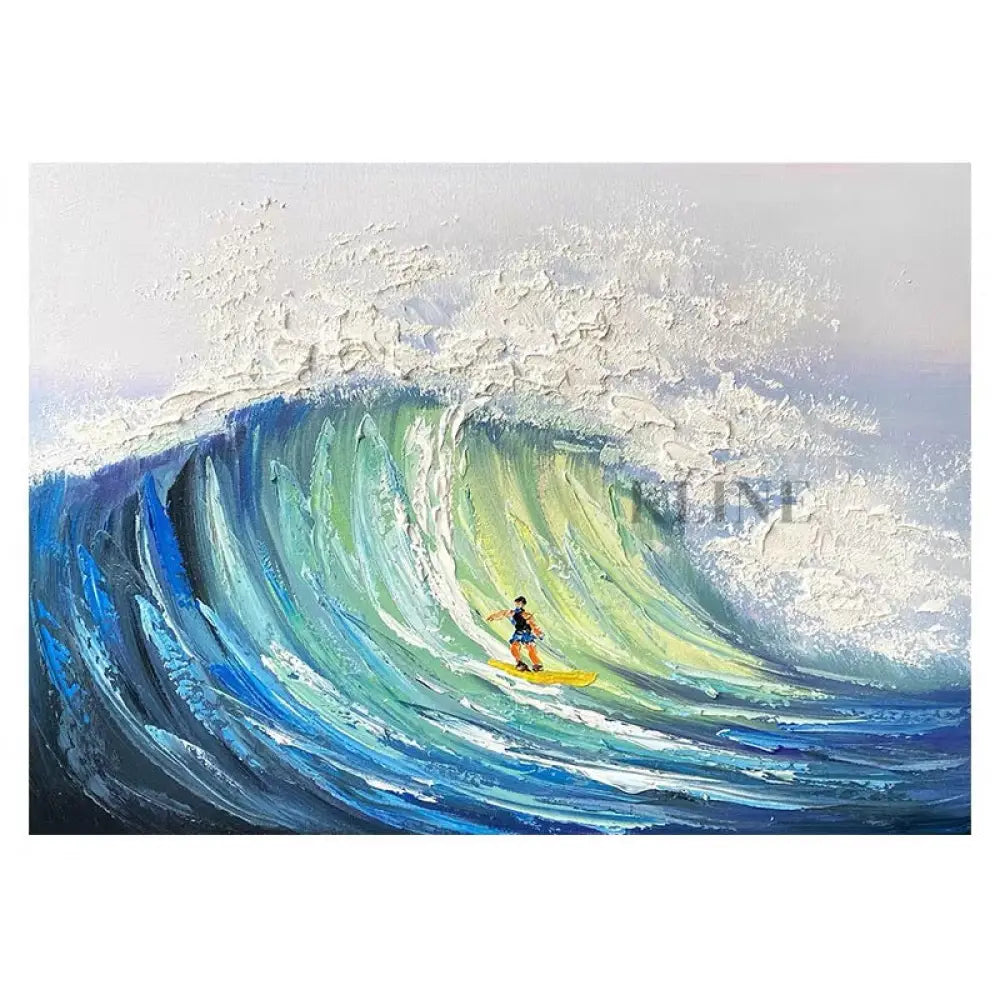 Surfer at Nazaré - Hand Painting