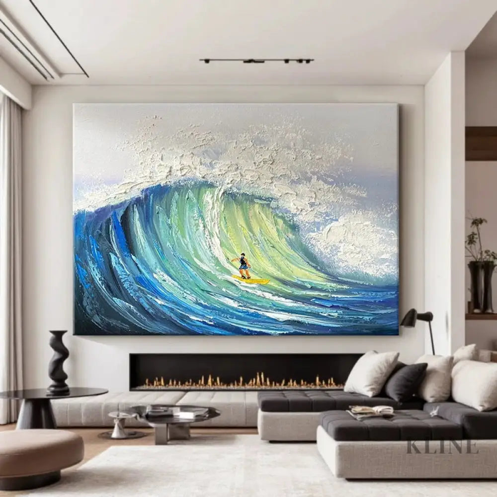 Surfer at Nazaré - Hand Painting