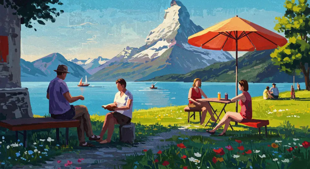 Swiss Picnic - Hand Painting