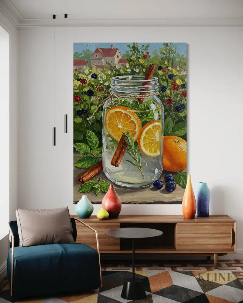 Tangerine Stillness - Hand Painting 