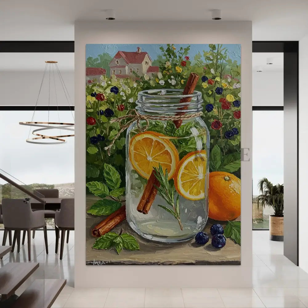 Tangerine Stillness - Hand Painting