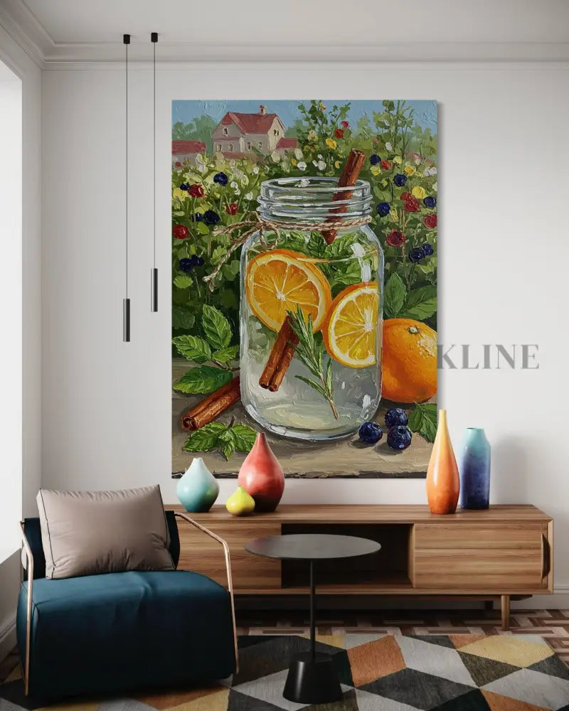 Tangerine Stillness - Hand Painting Stillleben