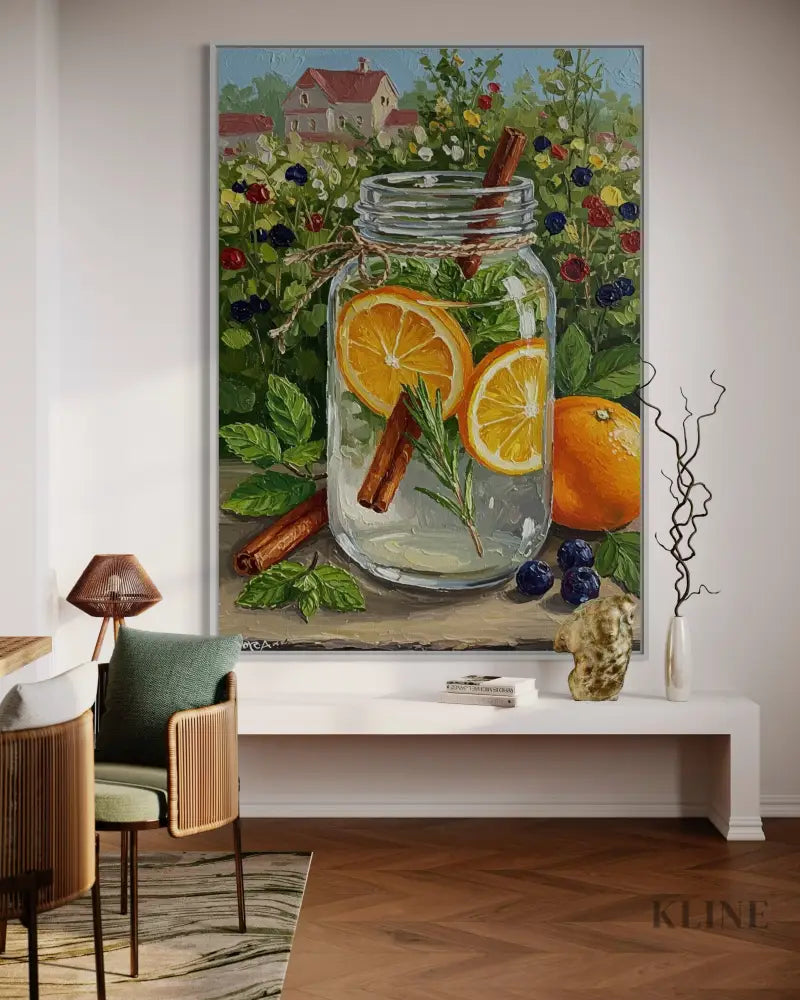 Tangerine Stillness - Hand Painting 