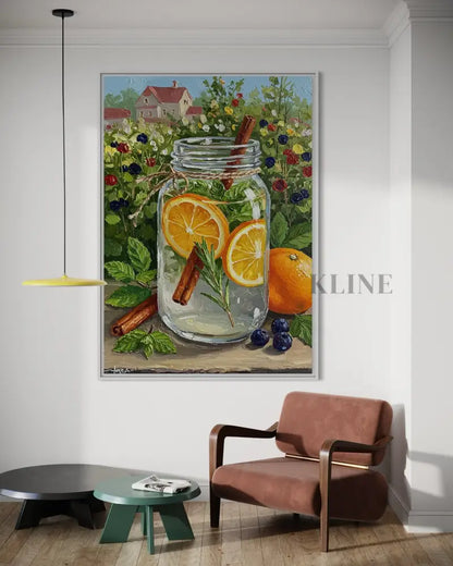 Tangerine Stillness - Hand Painting