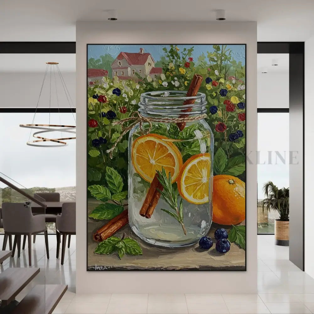 Tangerine Stillness - Hand Painting