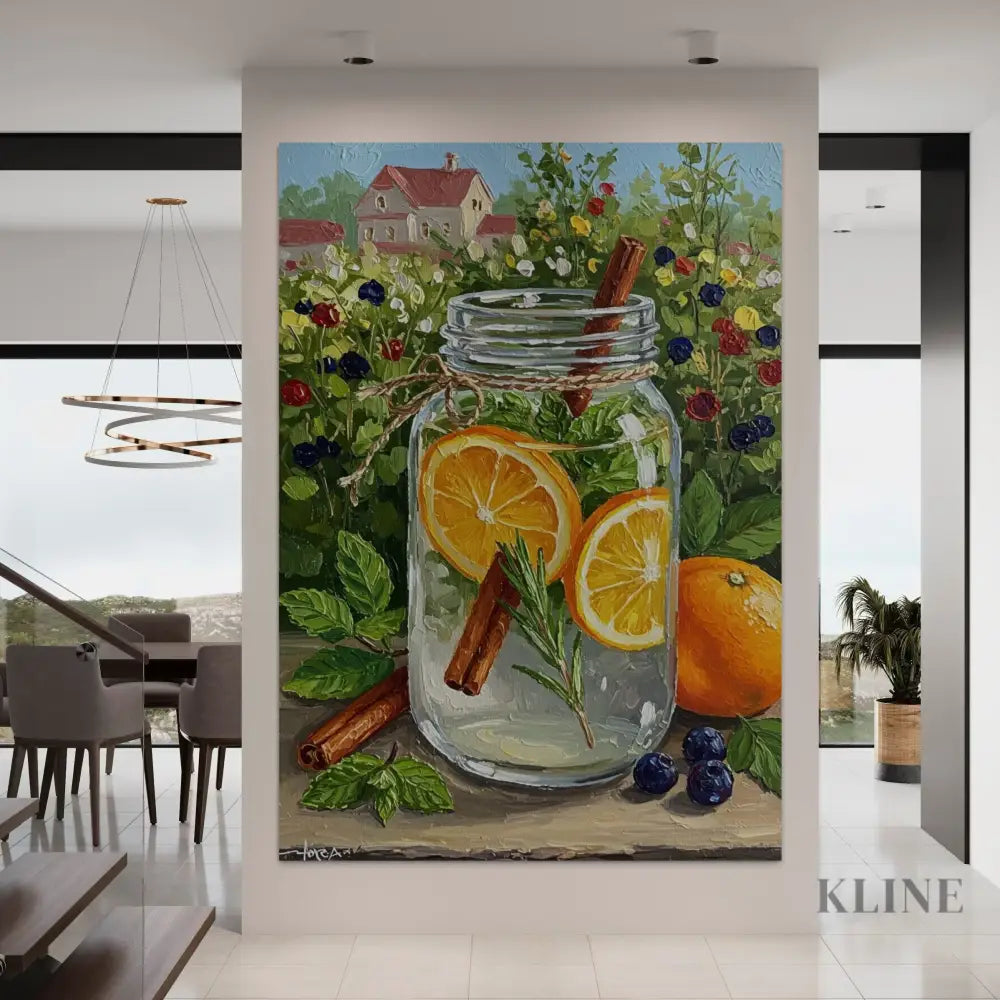 Tangerine Stillness - Hand Painting 
