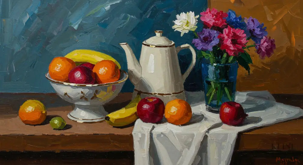 Teatime Stillness - Hand Painting