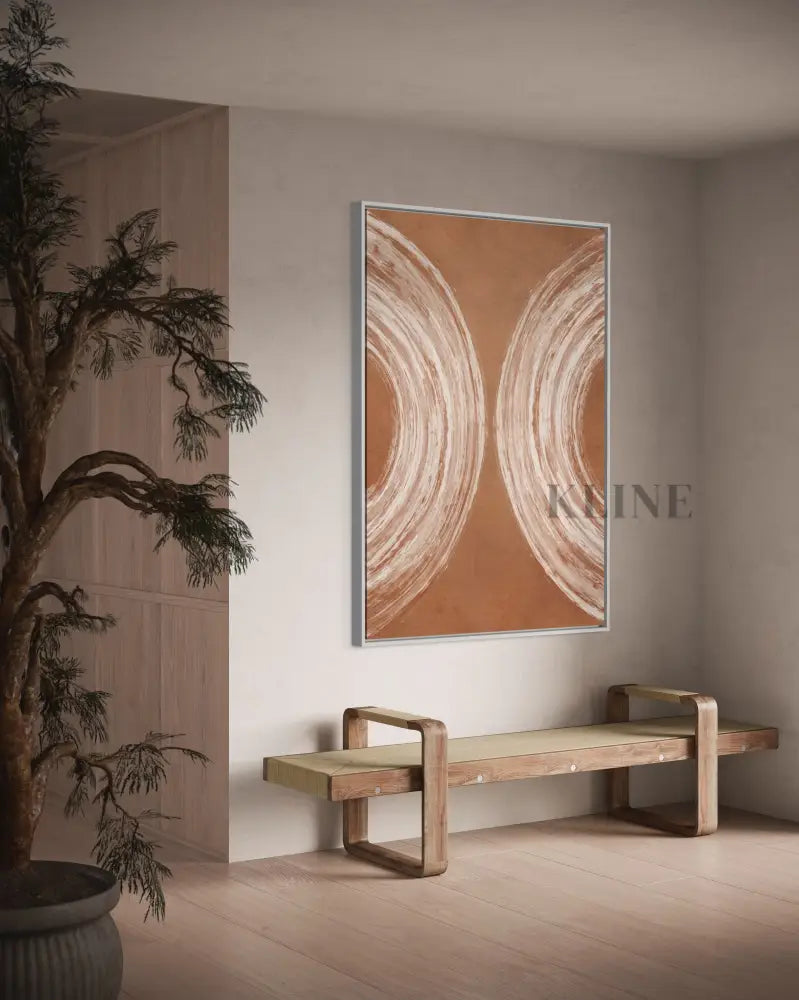 Terracotta Curves - Hand Painting Canvas Wall Art