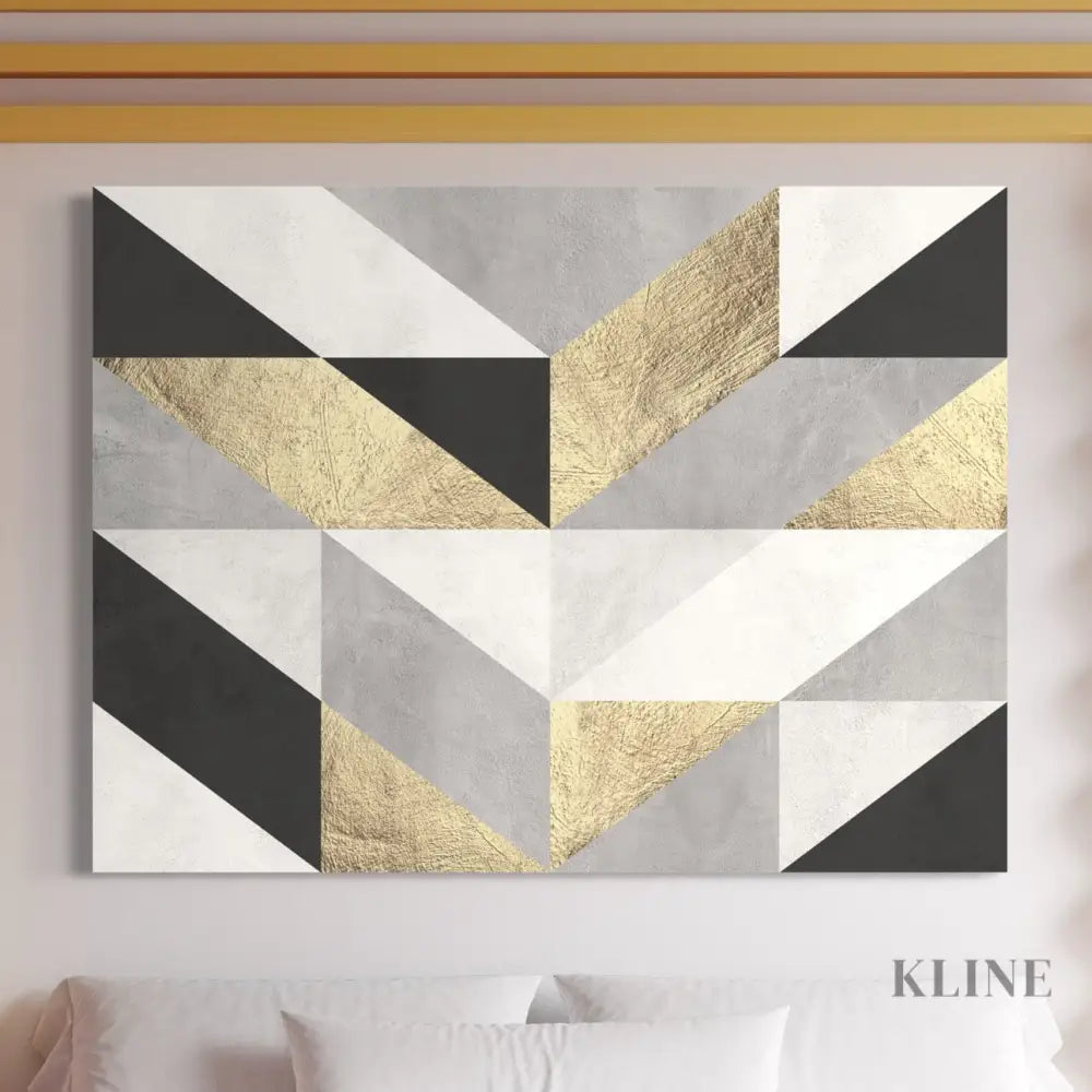 Texture Geometry - Hand Painting Mid Century Modern Art