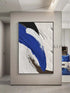 Textured Blue and White Wall Art - Hand Painting