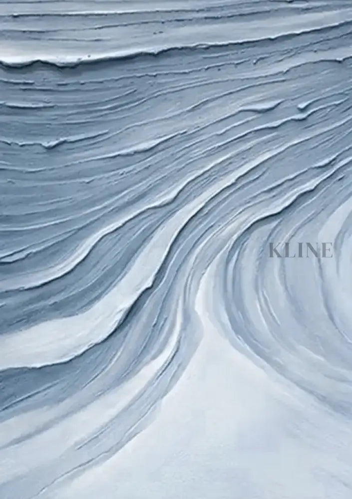 Textured Blue Waves - Hand Painting