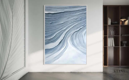 Textured Blue Waves - Hand Painting