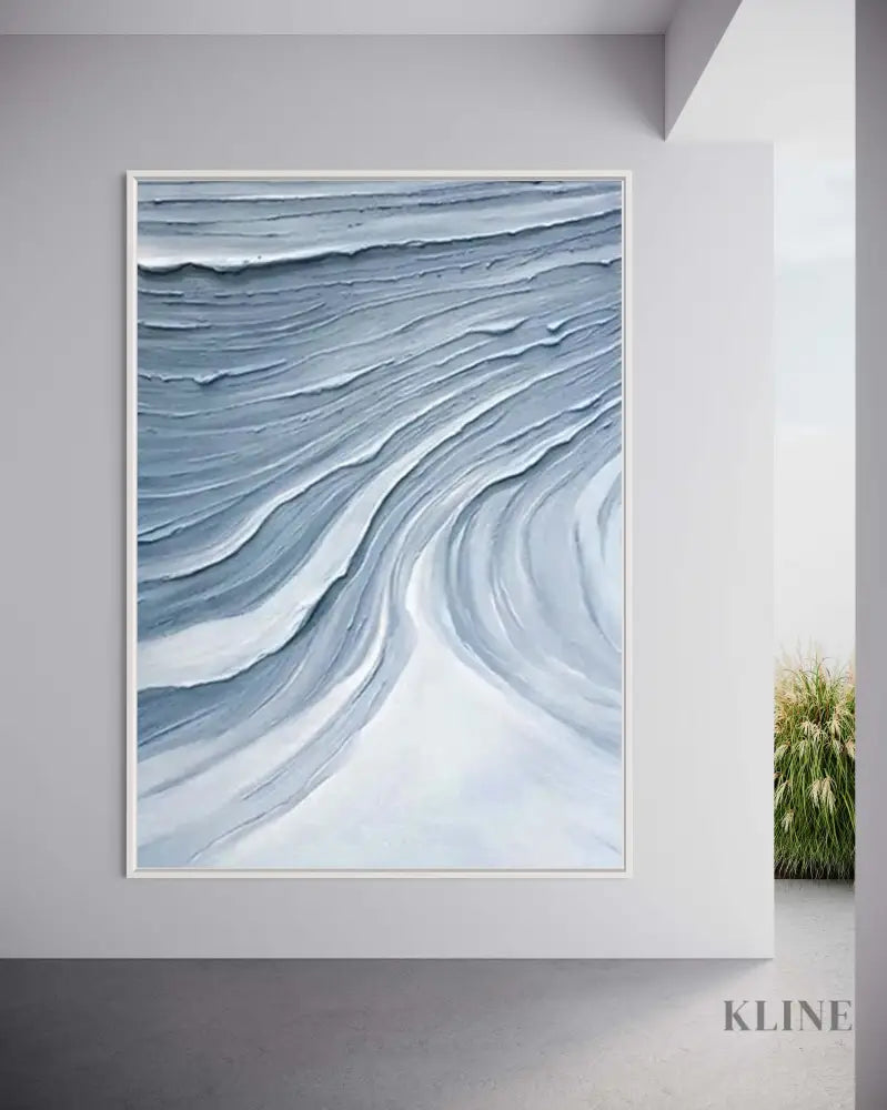 Textured Blue Waves - Hand Painting