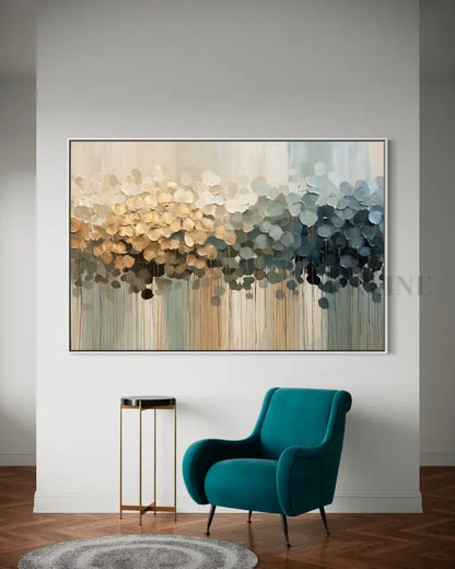 Textured Botanical Rain - Hand Painting