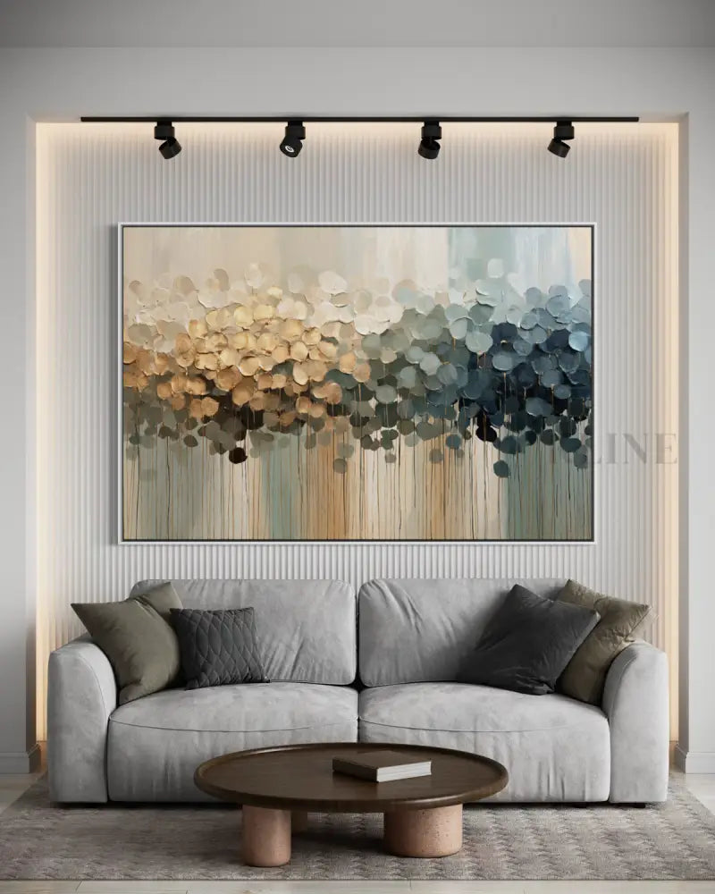 Textured Botanical Rain - Hand Painting