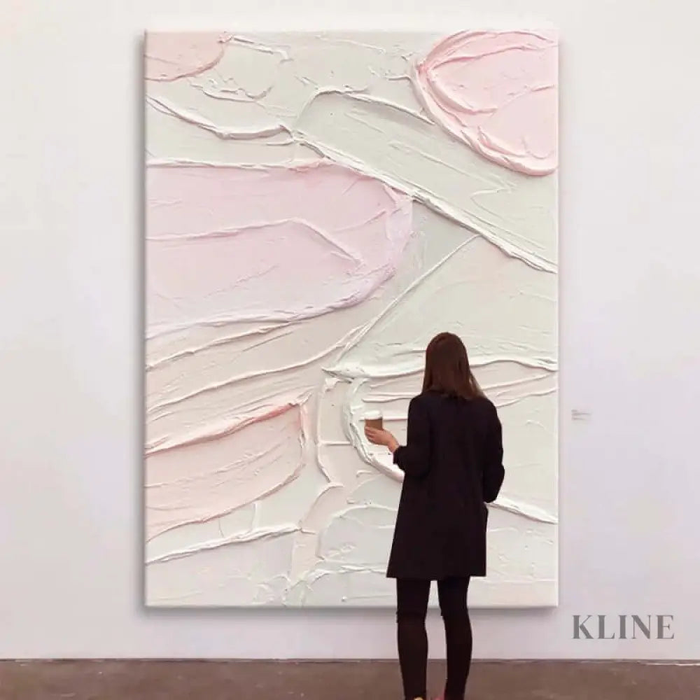 Textured Pink Wall Art - Hand Painting 