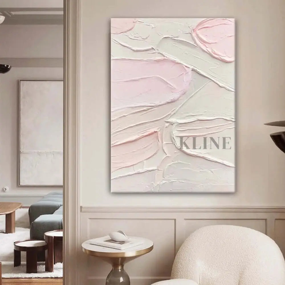 Textured Pink Wall Art - Hand Painting