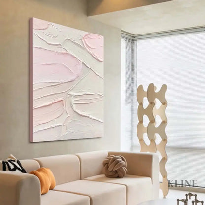 Textured Pink Wall Art - Hand Painting