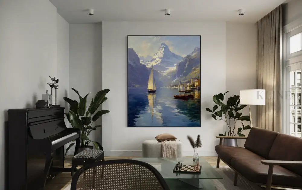 The Alpine Harbor - Hand Painting